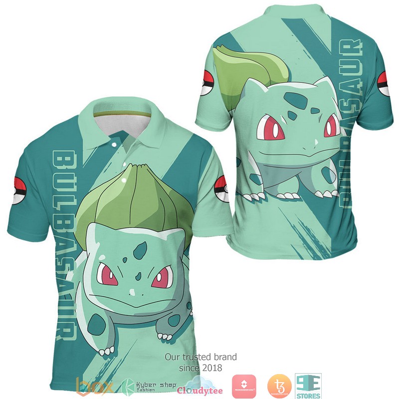 Pokemon Bulbasaur Polo Shirt 3 Pokemon Bulbasaur Polo Shirt 1 2