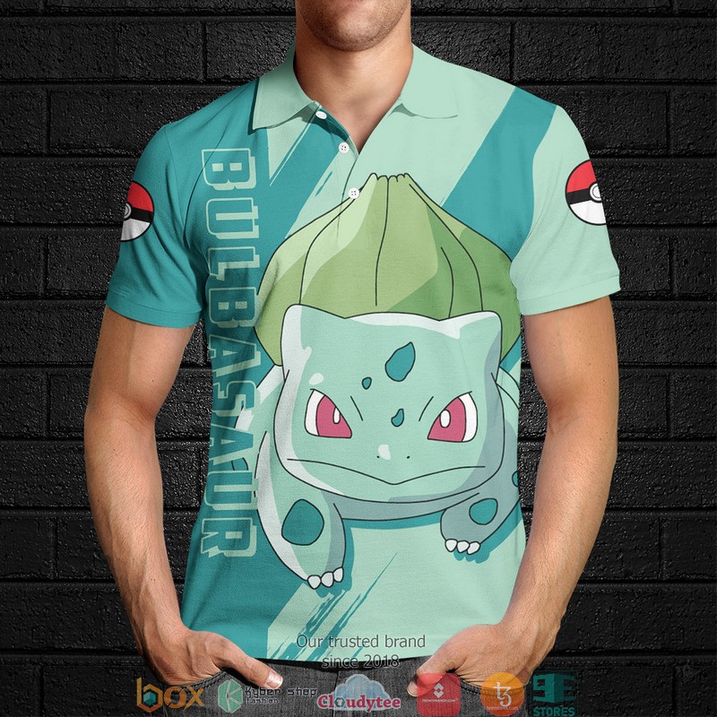 Pokemon Bulbasaur Polo Shirt 4 Pokemon Bulbasaur Polo Shirt 1 2 3