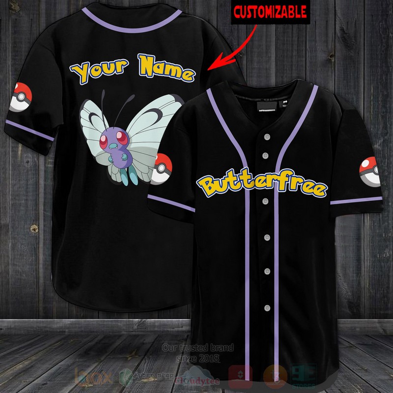 Pokemon Butterfree Personalized Baseball Jersey