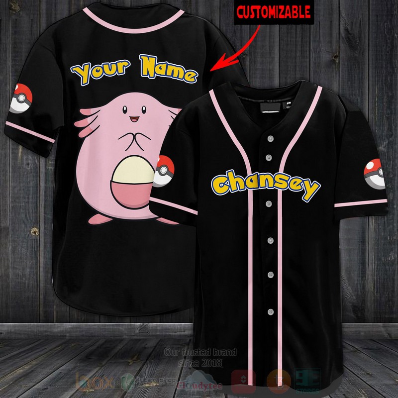 Pokemon Chansey Personalized Baseball Jersey
