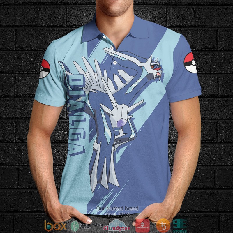Pokemon Dialga Polo Shirt 4 Pokemon Dialga Polo Shirt 1 2 3
