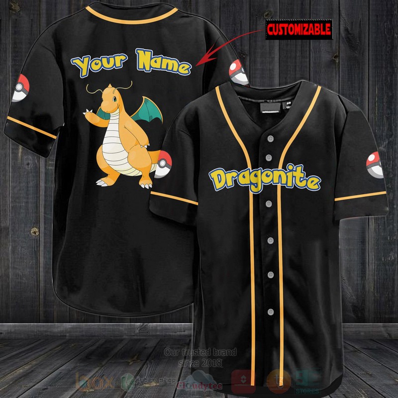 Pokemon Dragonite Personalized Baseball Jersey