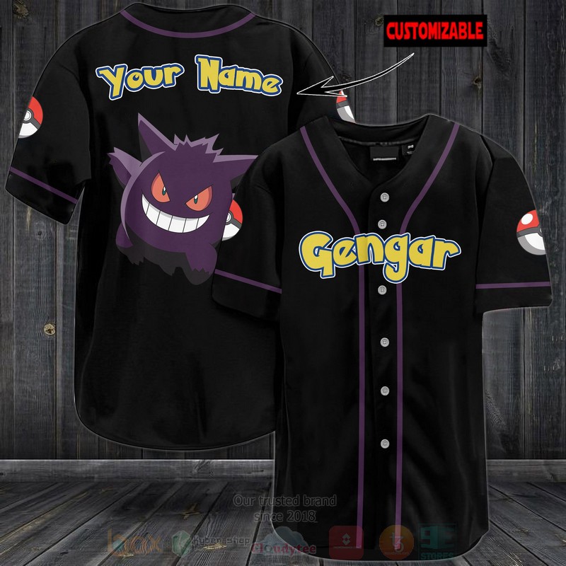 Pokemon Gengar Personalized Baseball Jersey