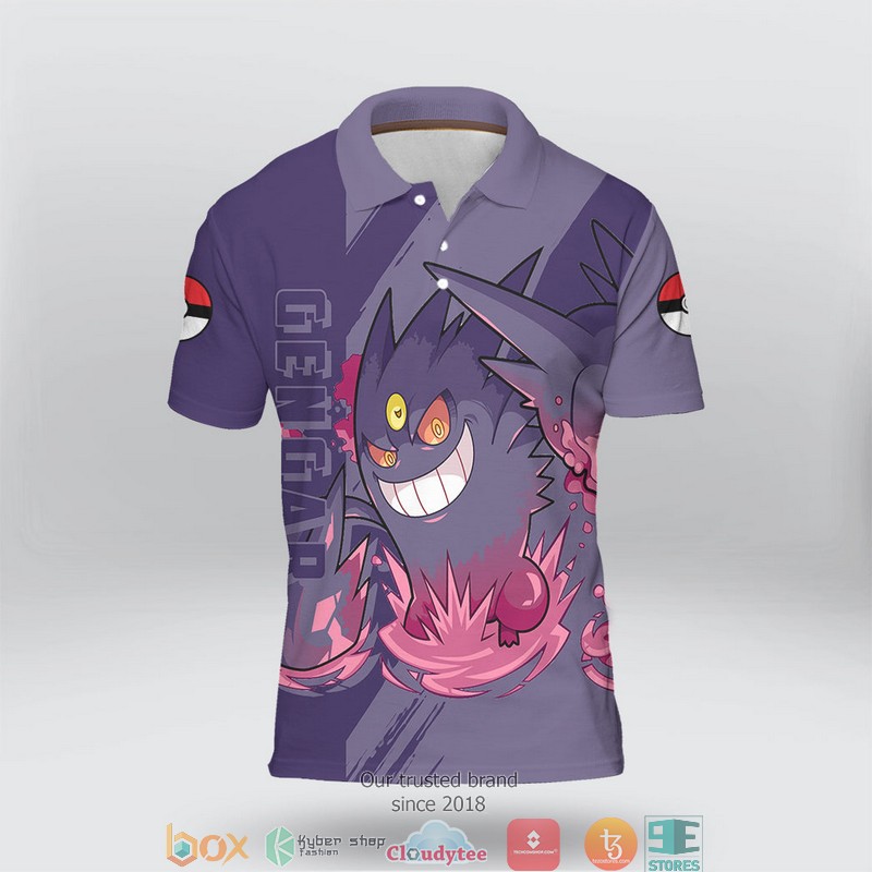 Pokemon Gengar Polo Shirt 2 Pokemon Gengar Polo Shirt 1