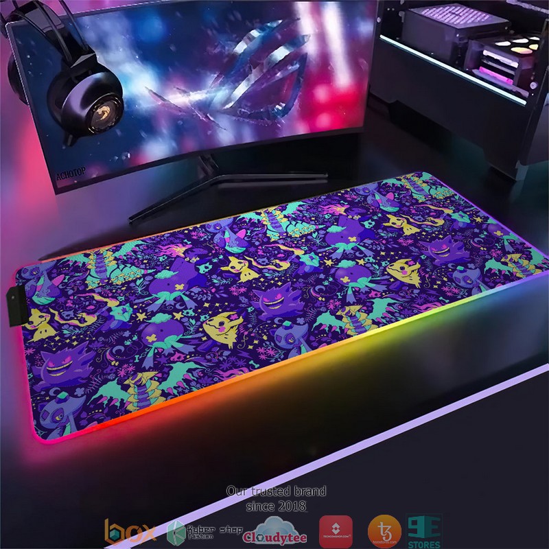 Pokemon Ghost Seamless Pattern Led Mousepad