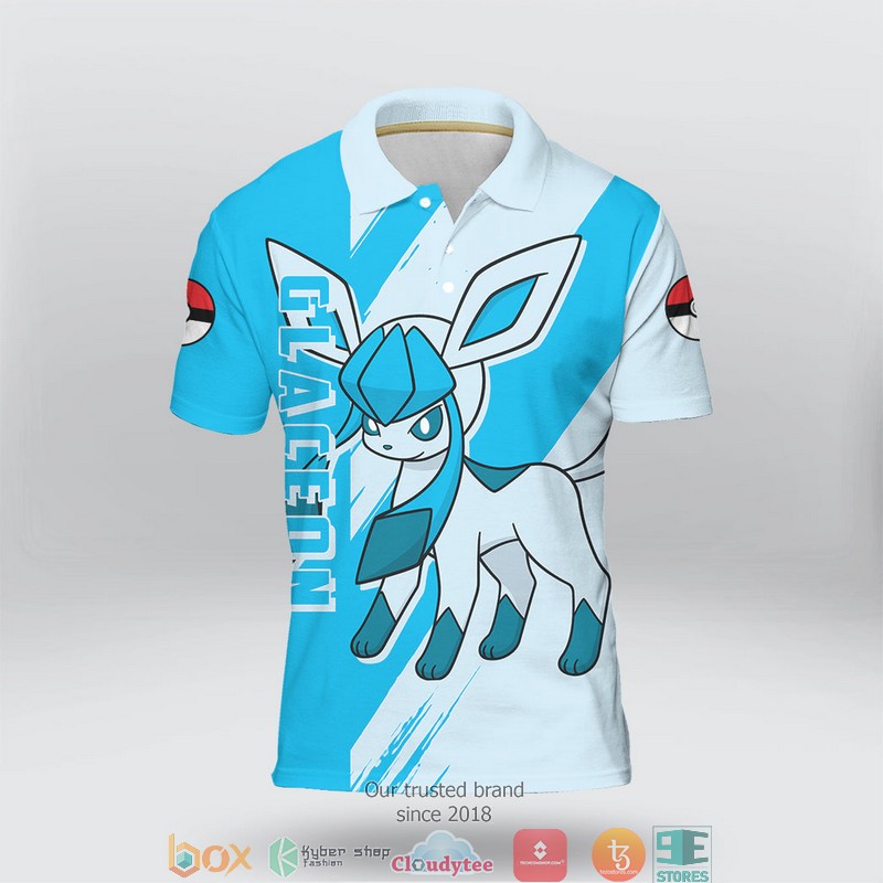 Pokemon Glaceon Polo Shirt 2 Pokemon Glaceon Polo Shirt 1