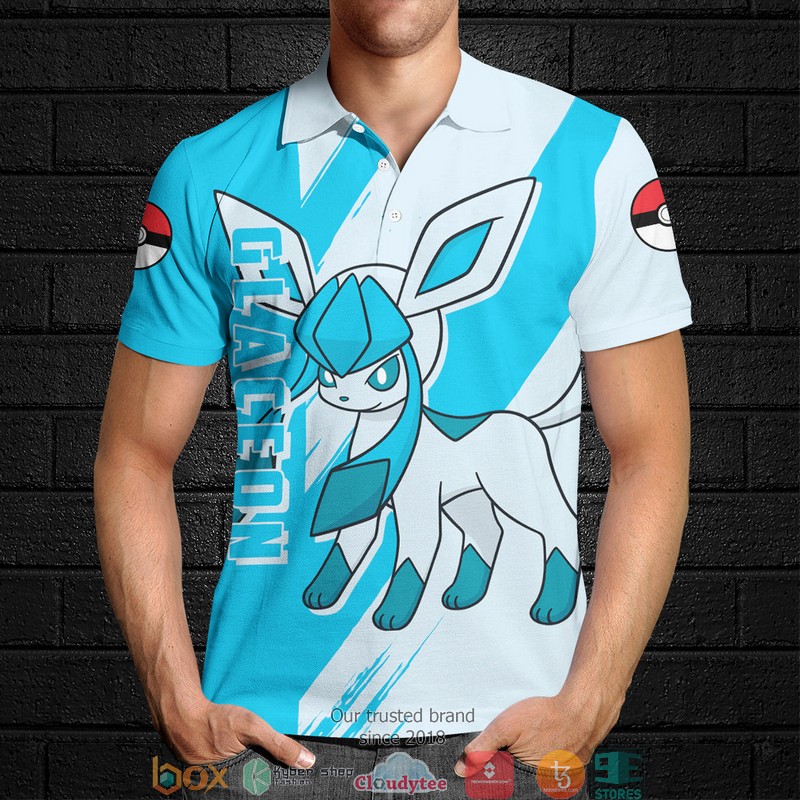Pokemon Glaceon Polo Shirt 4 Pokemon Glaceon Polo Shirt 1 2 3