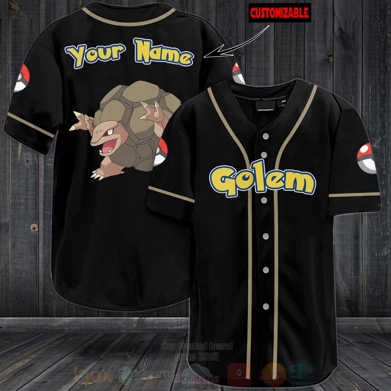 Pokemon Golem Personalized Baseball Jersey