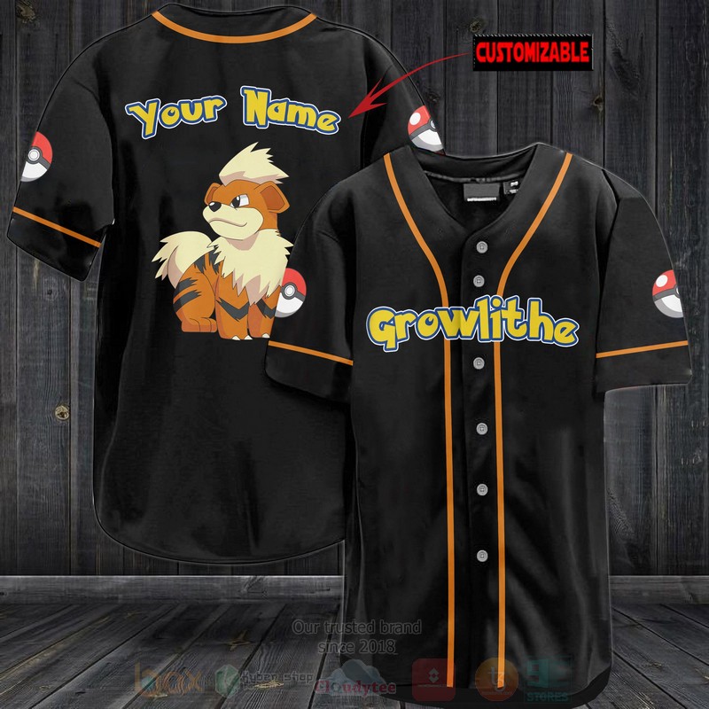 Pokemon Growlithe Personalized Baseball Jersey