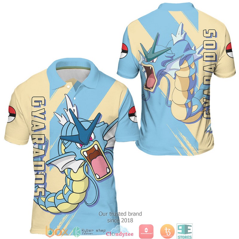 Pokemon Gyarados Polo Shirt 3 Pokemon Gyarados Polo Shirt 1 2
