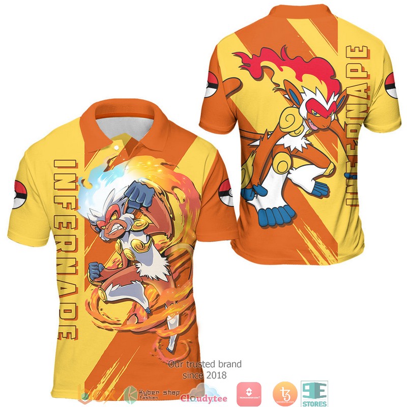 Pokemon Infernape Polo Shirt 3 Pokemon Infernape Polo Shirt 1 2