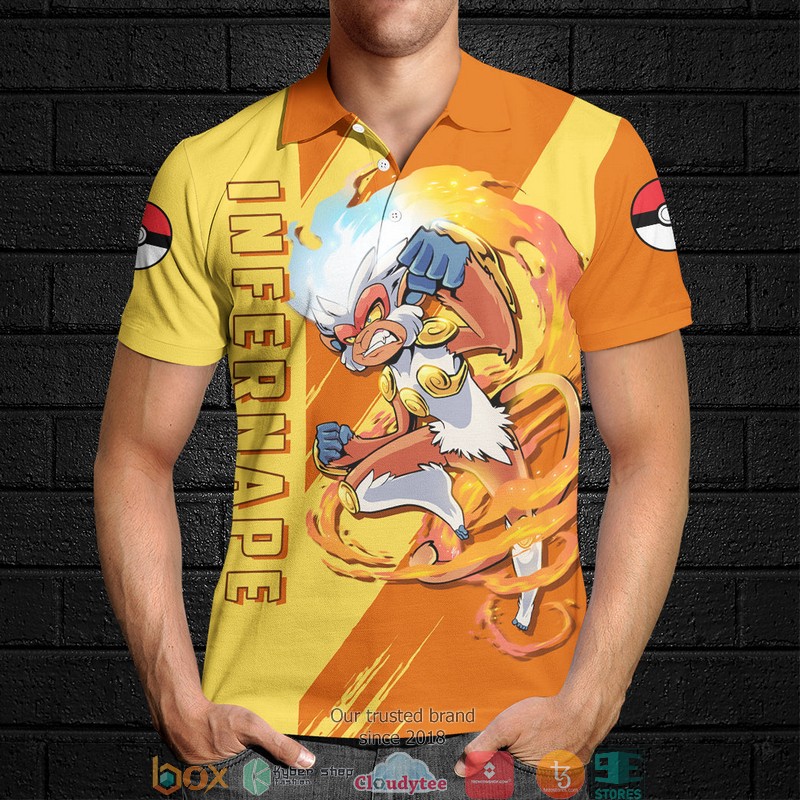 Pokemon Infernape Polo Shirt 4 Pokemon Infernape Polo Shirt 1 2 3