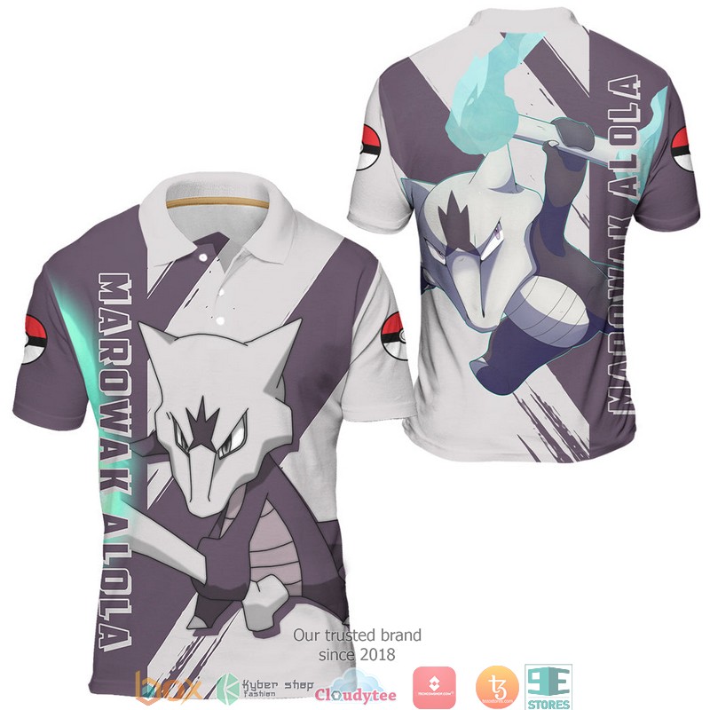 Pokemon Marowak Alola Polo Shirt 3 Pokemon Marowak Alola Polo Shirt 1 2
