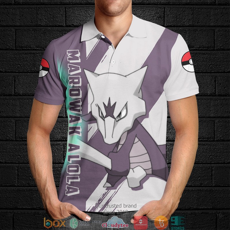 Pokemon Marowak Alola Polo Shirt 4 Pokemon Marowak Alola Polo Shirt 1 2 3