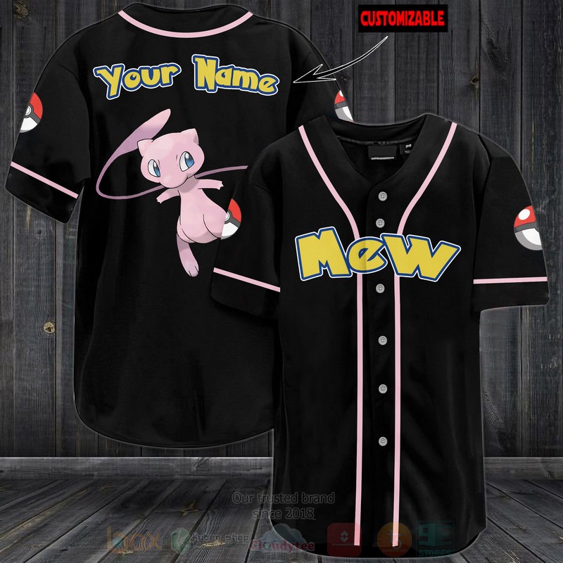 Pokemon Mew Personalized Baseball Jersey