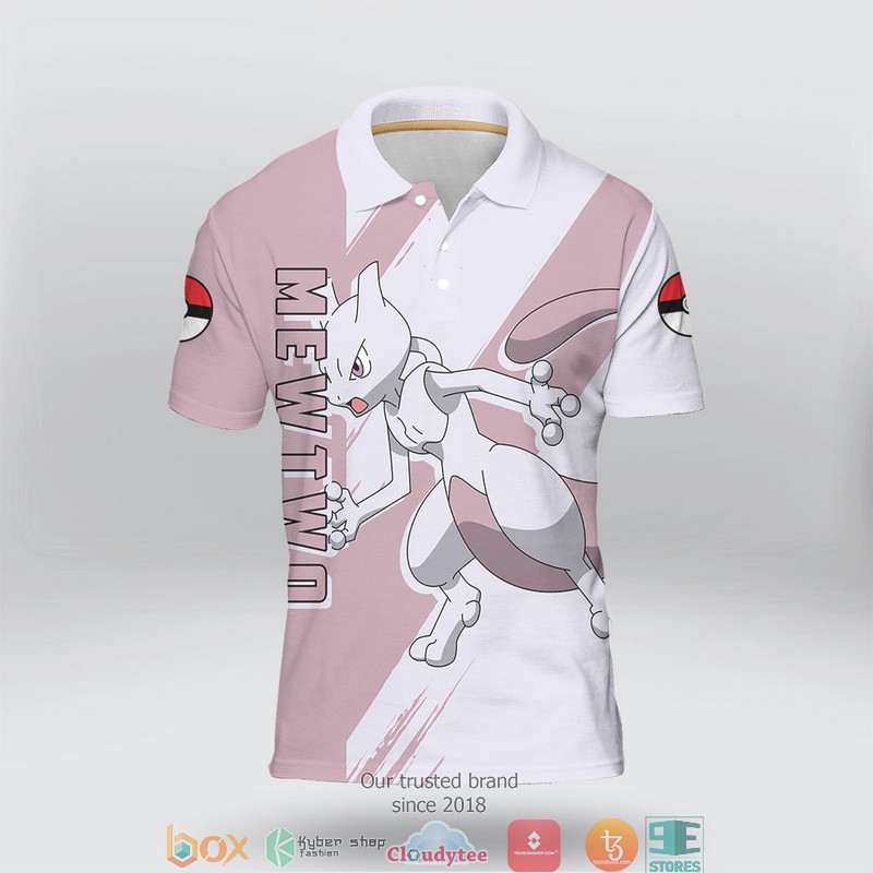 Pokemon Mewtwo Polo Shirt 2 Pokemon Mewtwo Polo Shirt 1