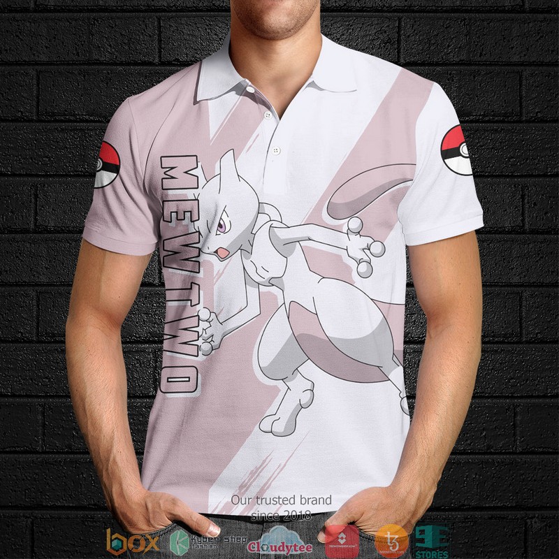 Pokemon Mewtwo Polo Shirt 4 Pokemon Mewtwo Polo Shirt 1 2 3