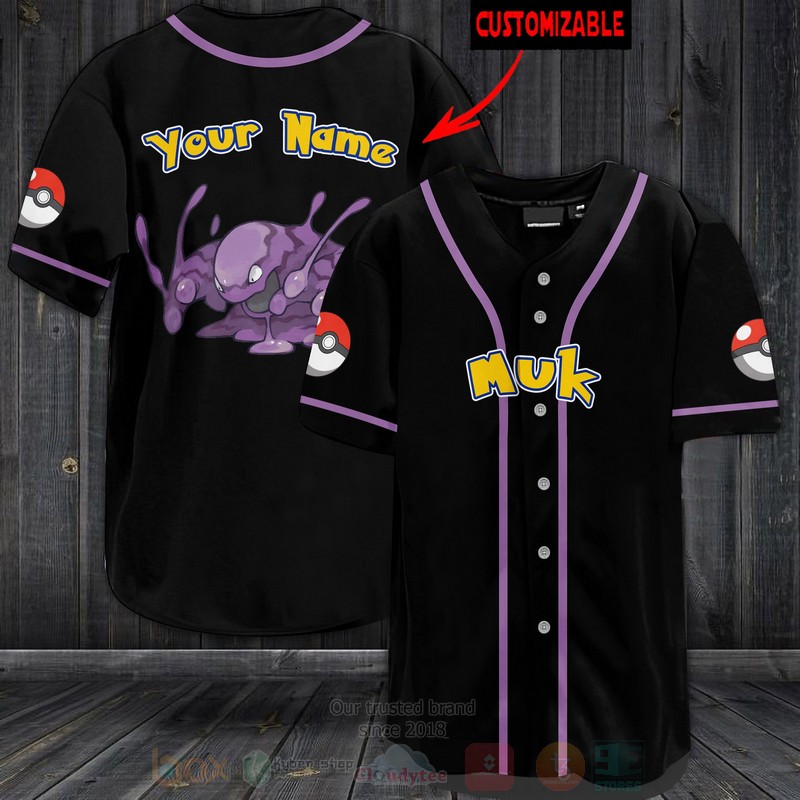 Pokemon Muk Personalized Baseball Jersey