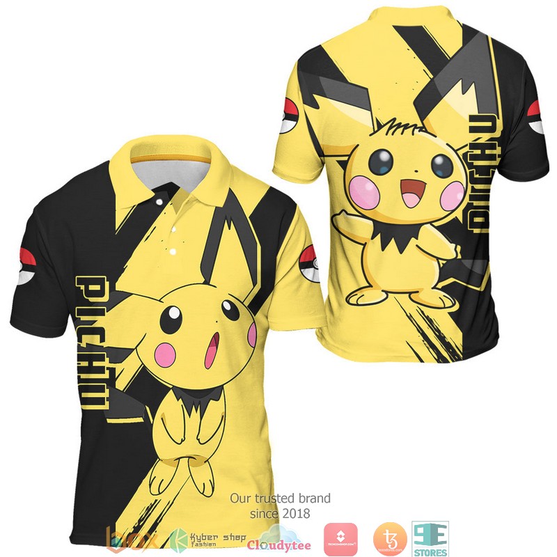 Pokemon Pichu Polo Shirt 3 Pokemon Pichu Polo Shirt 1 2