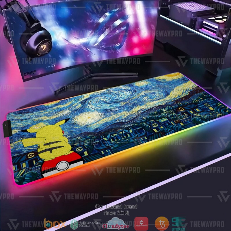 Pokemon Pikachu Starry Night Led Mousepad