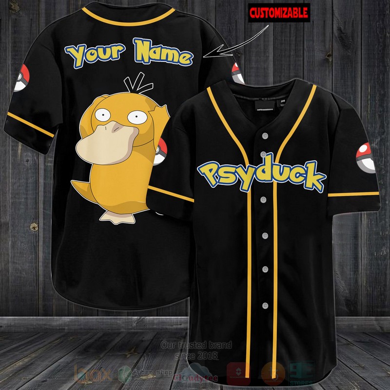 Pokemon Psyduck Personalized Baseball Jersey