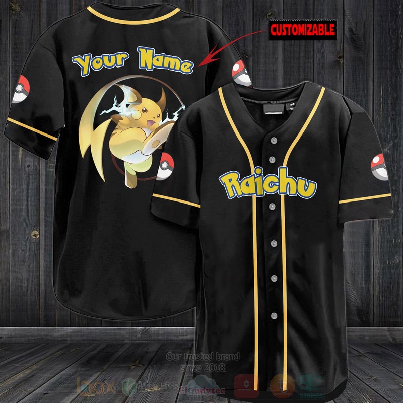 Pokemon Raichu Personalized Baseball Jersey
