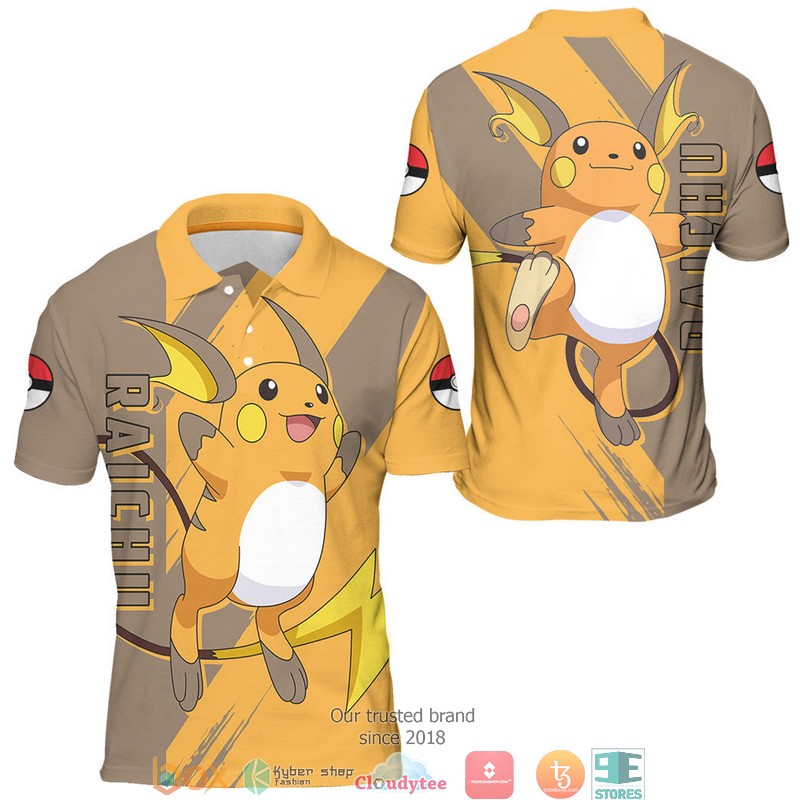 Pokemon Raichu Polo Shirt 3 Pokemon Raichu Polo Shirt 1 2