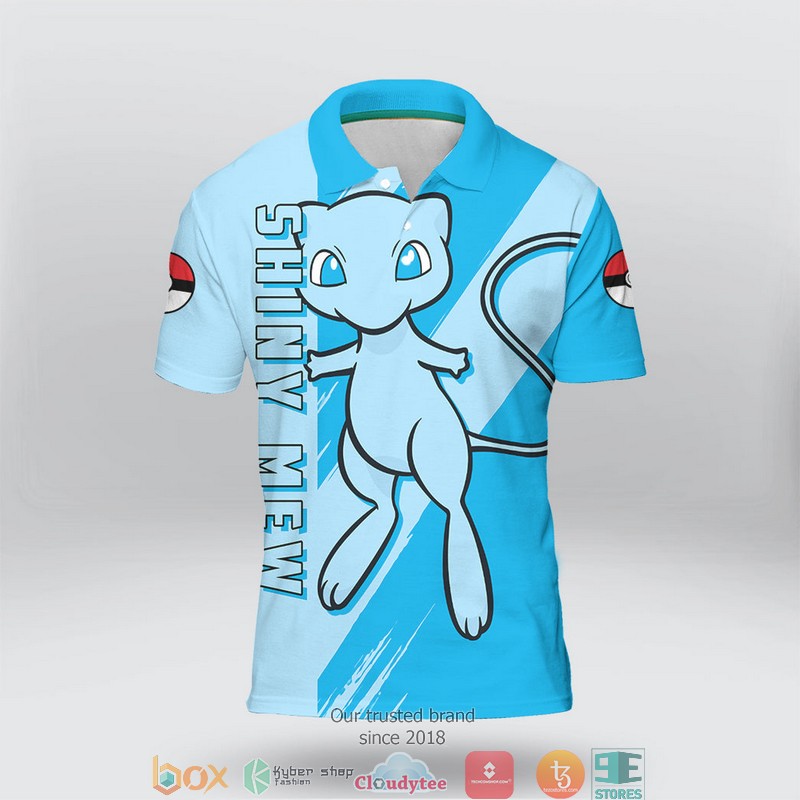 Pokemon Shiny Mew Polo Shirt 2 Pokemon Shiny Mew Polo Shirt 1