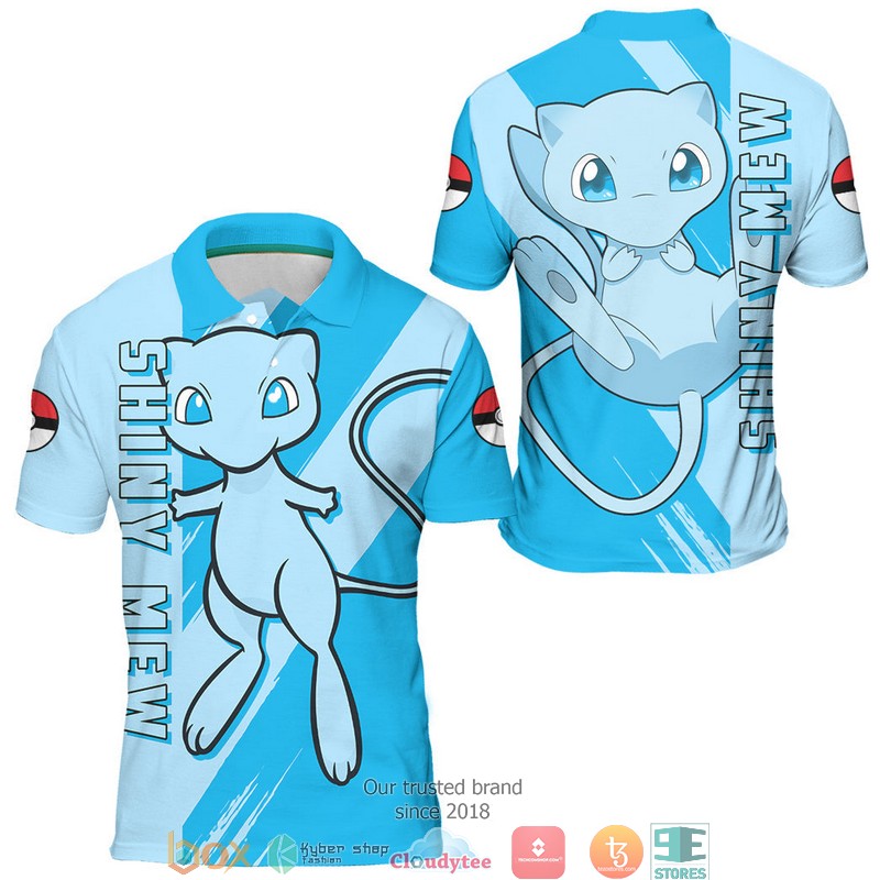 Pokemon Shiny Mew Polo Shirt 3 Pokemon Shiny Mew Polo Shirt 1 2