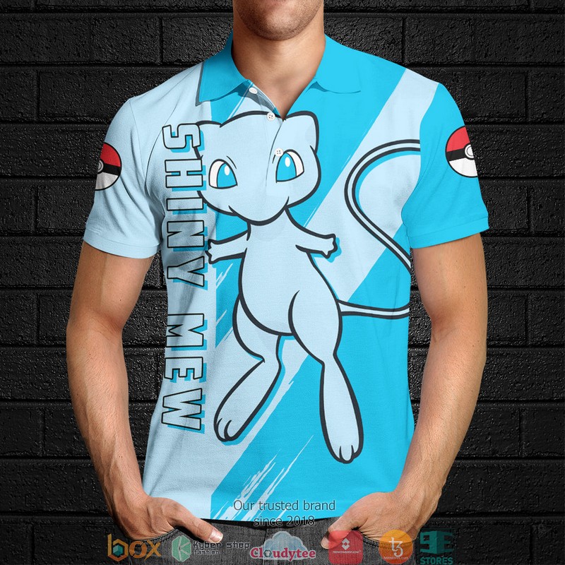 Pokemon Shiny Mew Polo Shirt 4 Pokemon Shiny Mew Polo Shirt 1 2 3