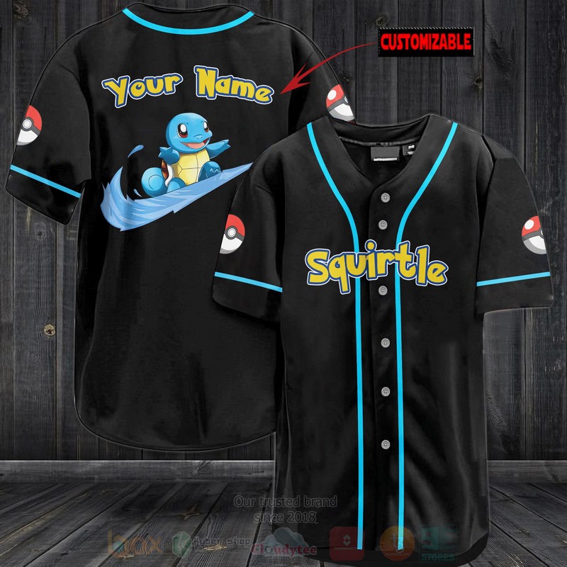 Pokemon Squirtle Personalized Baseball Jersey
