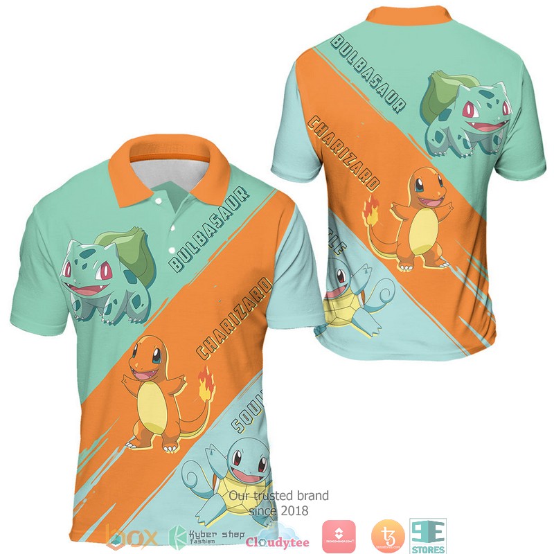 Pokemon Starter Polo Shirt 3 Pokemon Starter Polo Shirt 1 2