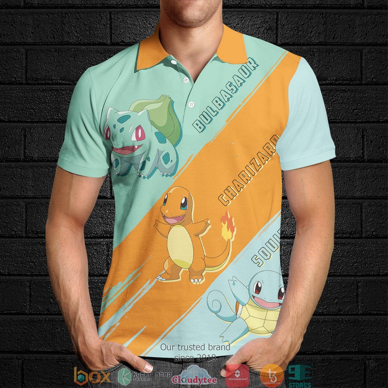 Pokemon Starter Polo Shirt 4 Pokemon Starter Polo Shirt 1 2 3