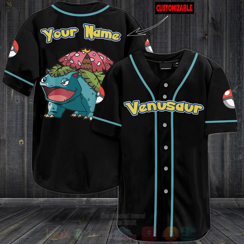 Pokemon Venusaur Personalized Baseball Jersey