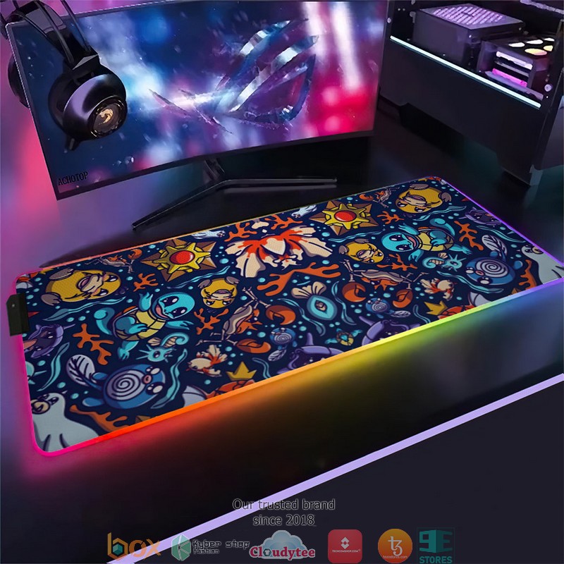 Pokemon Water Seamless Pattern Led Mousepad