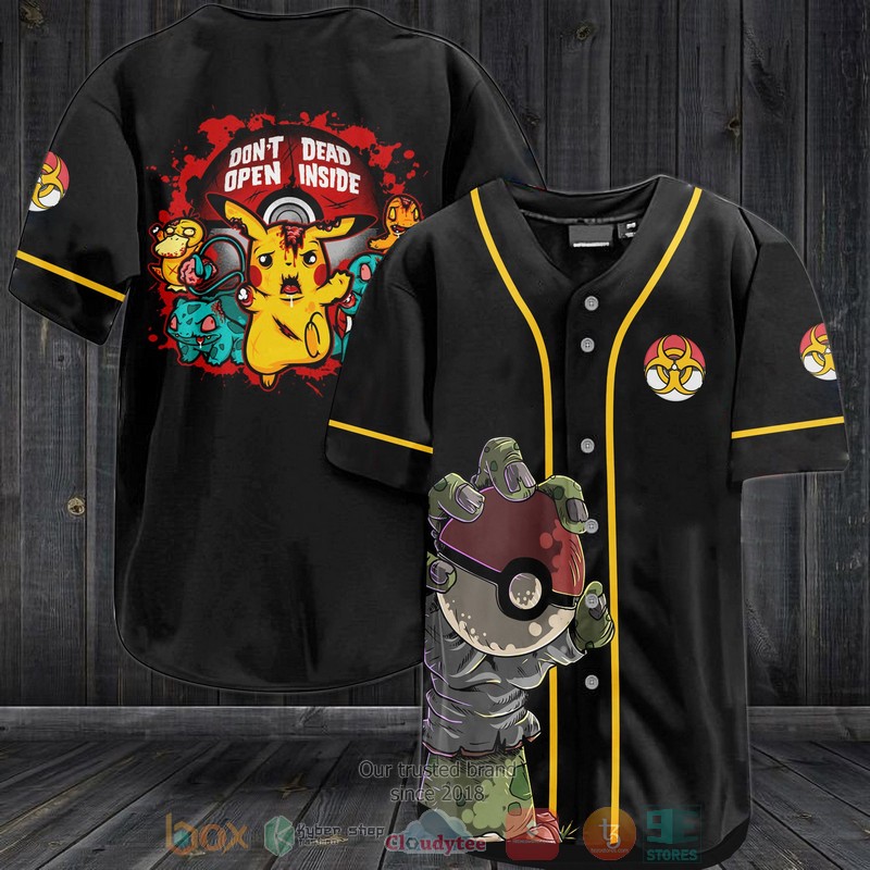 Pokemon Zombie Dont dead open inside Baseball Jersey