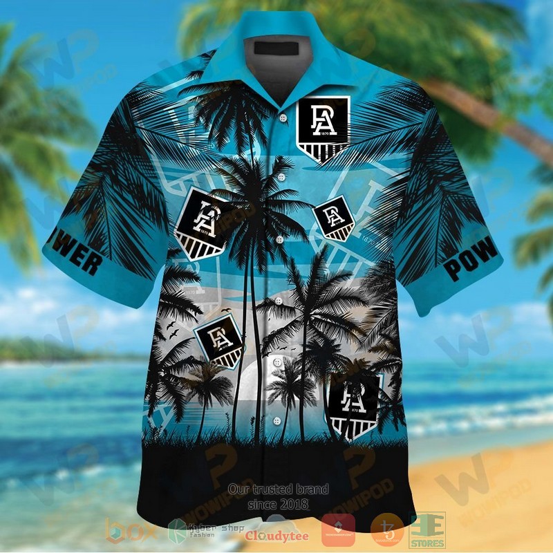 Port Adelaide Football Club Tropical Hawaiian Shirt and shorts