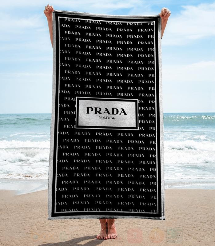 Prada Marfa Black Microfiber Beach Towel 1