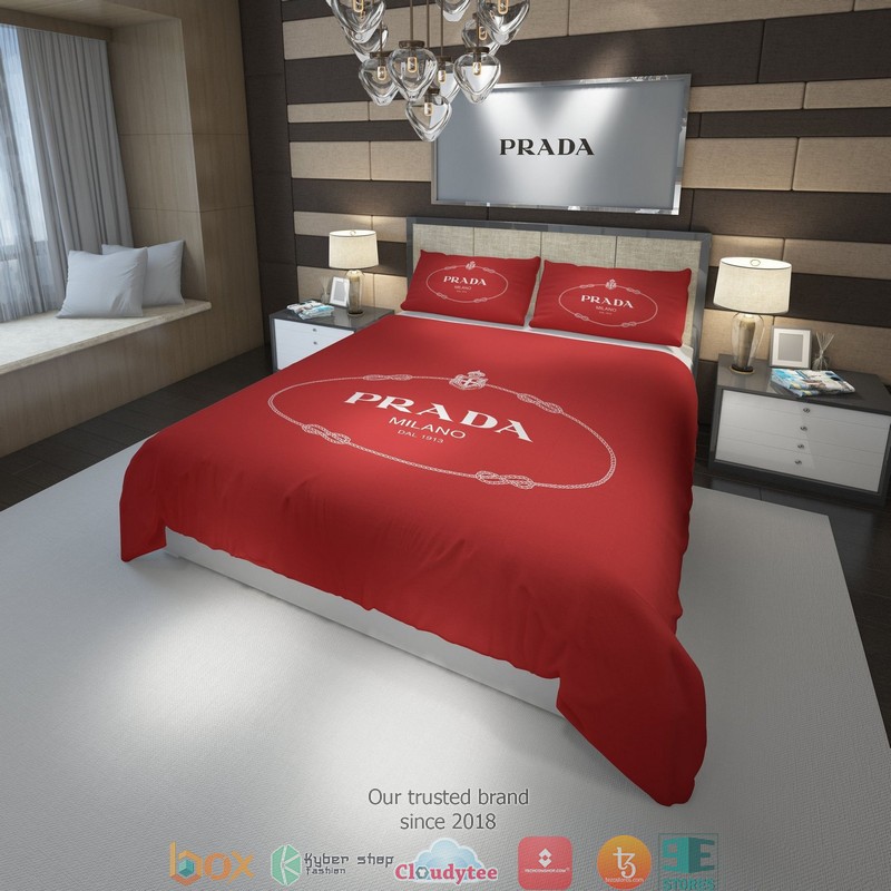Prada Milano Red Duvet cover bedding set
