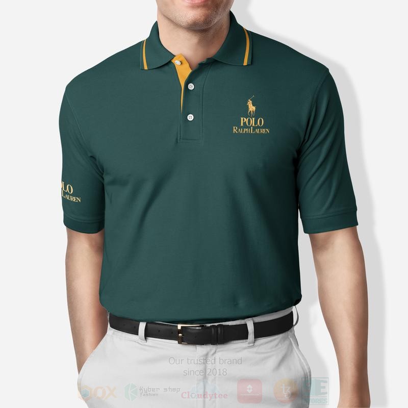BEST Ralph Lauren Dark Green All Over Print 3D Polo Shirt 5 Ralph Lauren Dark Green Polo Shirt 1 2 3 4