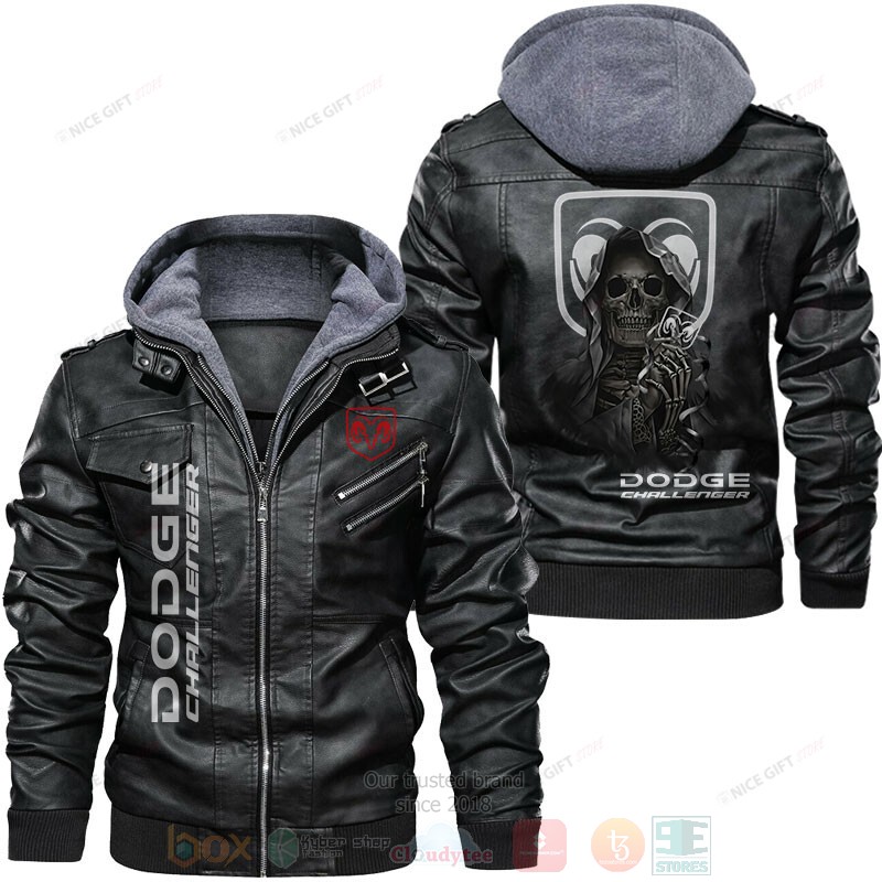 Ram Dodge Challenger Skull Leather Jacket