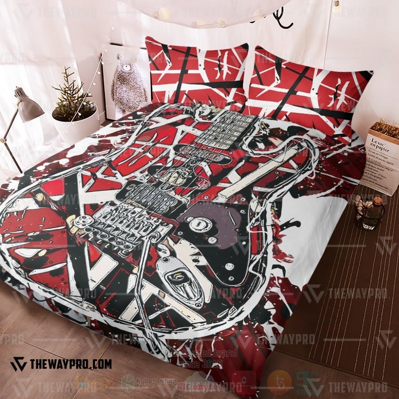 BEST Red Frankenstrat Duvet Cover Bed Sets 3 Red Frankenstrat Custom Bedding Set 1 2