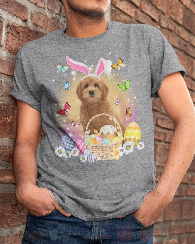 Red Goldendoodle Easter Bunny Butterfly 2D Hoodie Shirt 1 2 3