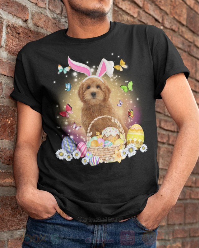 Red Goldendoodle Easter Bunny Butterfly 2D Hoodie Shirt 1 2 3 4 5 6 7