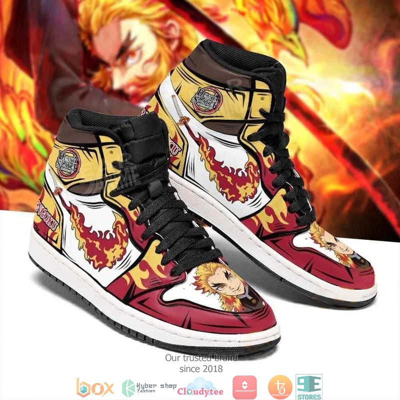 Rengoku Fire Skill Demon Slayer High Air Jordan Sneaker Shoes 3 Rengoku Fire Skill Demon Slayer High Air Jordan Sneaker Shoes 1 2