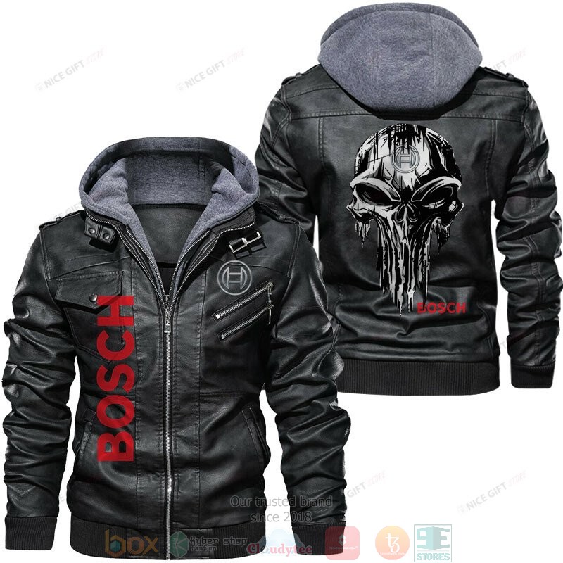 Robert Bosch The Punisher skull Leather Jacket