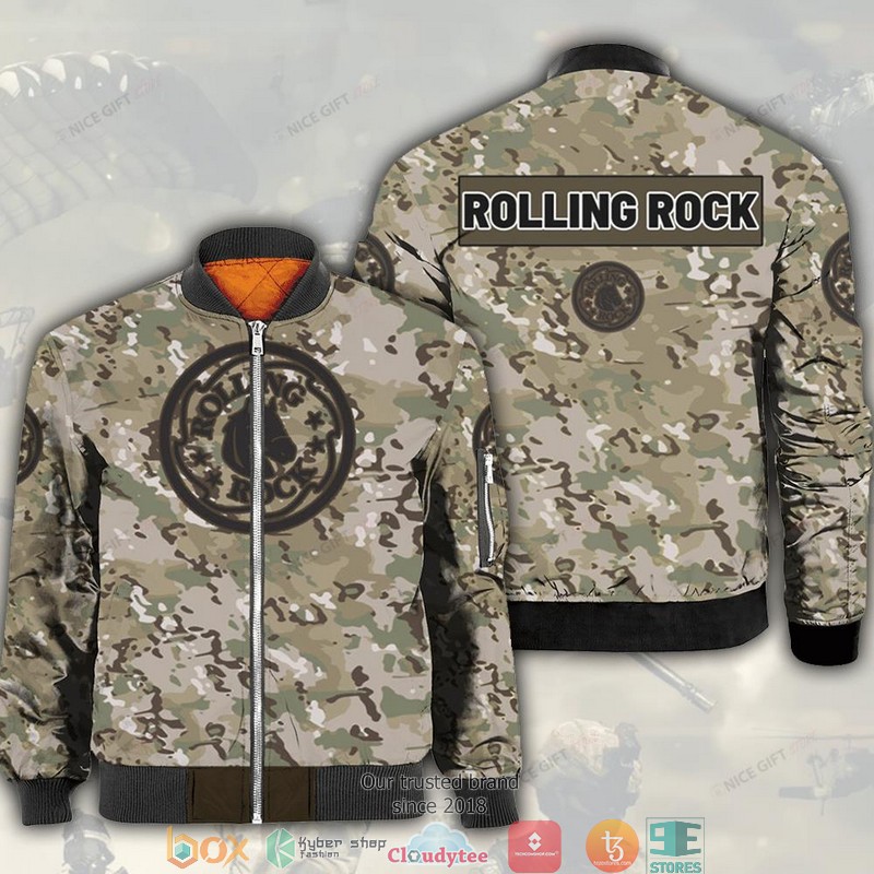 Rolling Rock Camouflage Bomber Jacket