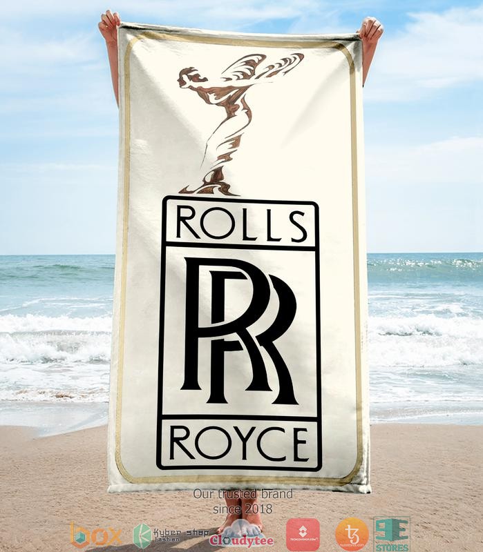 Rolls Royce Khaki border Beach Towel