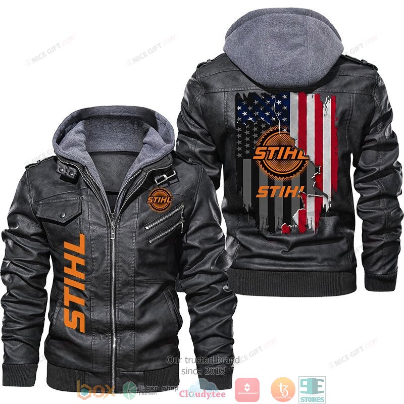 STIHL US Flag Leather Jacket