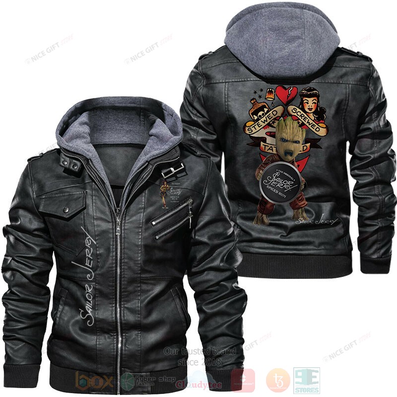 Sailor Jerry Baby Groot Leather Jacket